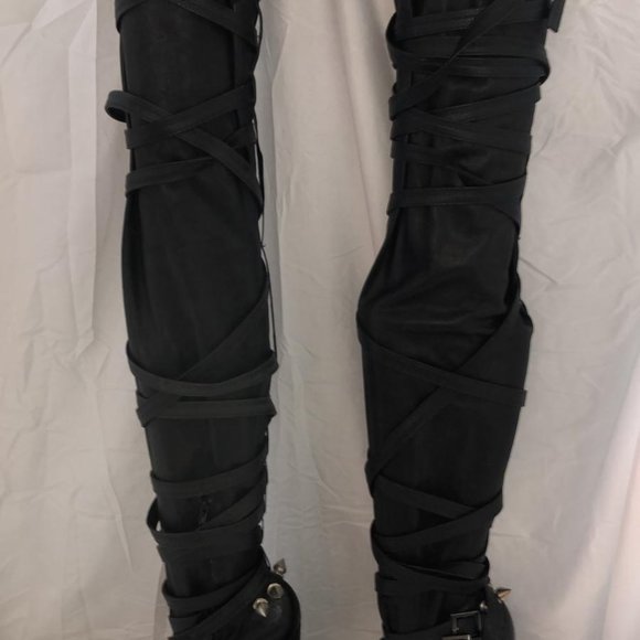 Actual RUNWAY Rare ❤️Nicholas Kirkwood X Rodarte Over Knee Thigh High Heel Boots - Picture 9 of 17